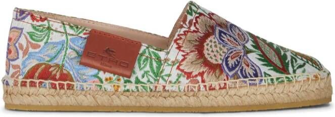 ETRO logo-appliqué floral-embroidery espadrilles Green
