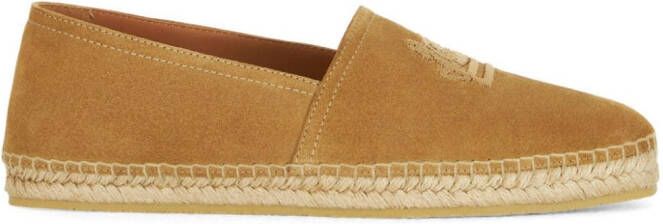 ETRO logo-embroidered suede espadrilles Brown
