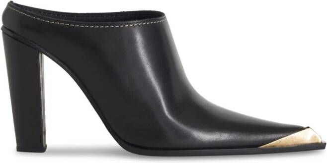 ETRO metallic toe-cap leather mules Black