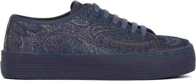 ETRO paisley-print denim sneakers Blue