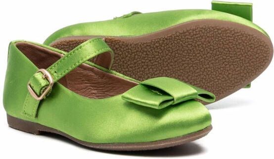 Age of Innocence Ellen bow-detail ballerina shoes Green