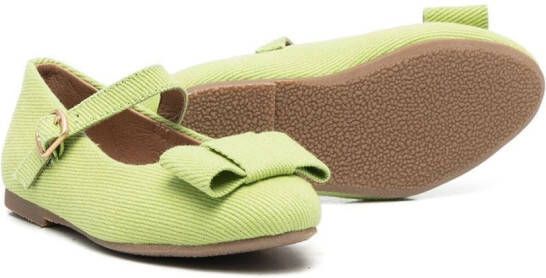 Age of Innocence Ellen bow-detail ballerina shoes Green