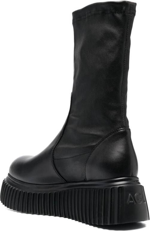 AGL Milagros 65mm round-toe boots Black
