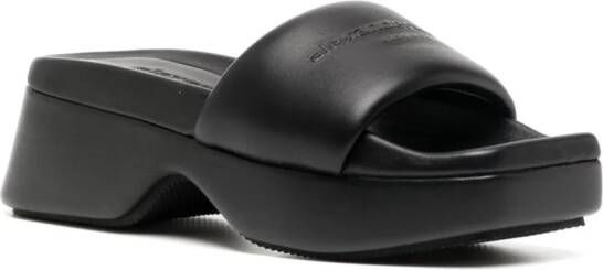 Alexander Wang Float logo-debossed platform slides Black