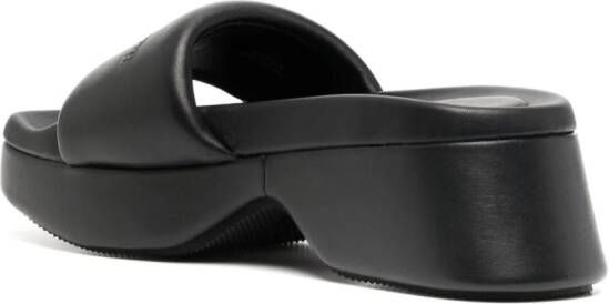 Alexander Wang Float logo-debossed platform slides Black