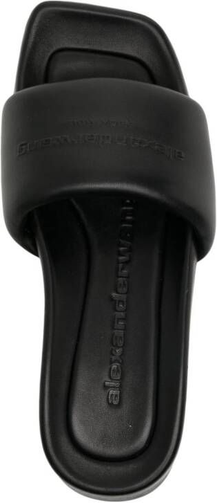 Alexander Wang Float logo-debossed platform slides Black