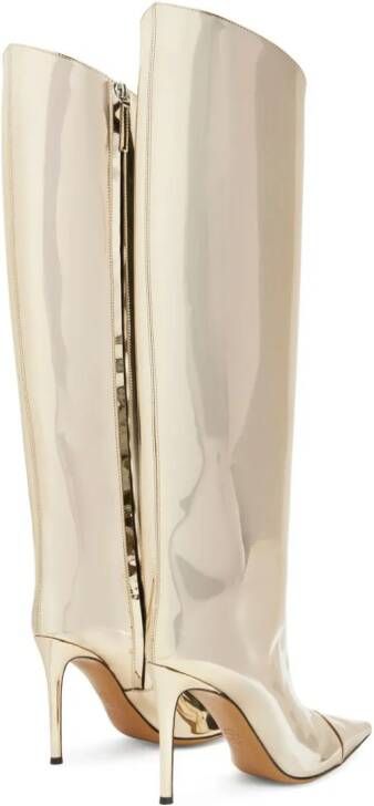 Alexandre Vauthier 105mm metallic knee-high boots Gold
