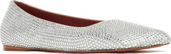 Amina Muaddi Ane crystal-embellished ballerina shoes Silver