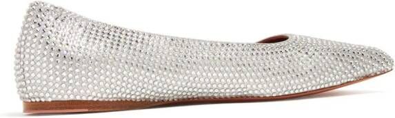 Amina Muaddi Ane crystal-embellished ballerina shoes Silver