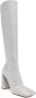 Amina Muaddi Marine glitter knee-high boots Silver - Thumbnail 1