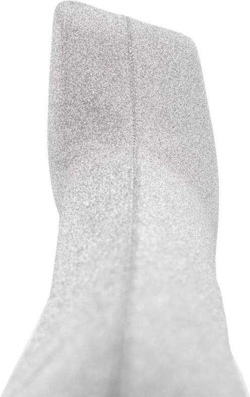 Amina Muaddi Marine glitter knee-high boots Silver