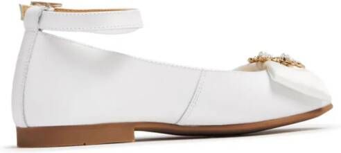 ANDANINES bow-embellished ballerina shoes White