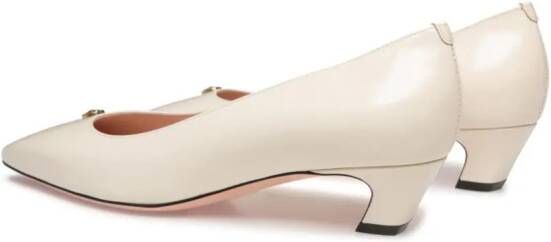 Bally Emblem-plaque leather pumps Neutrals