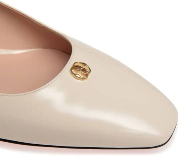 Bally Emblem-plaque leather pumps Neutrals