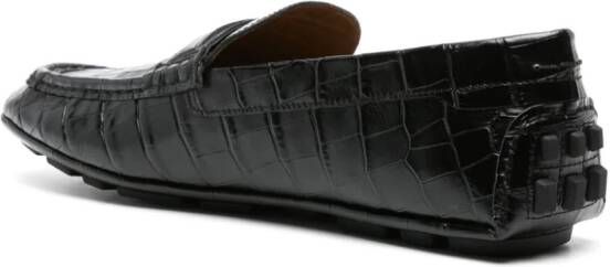 Bally Keeper embossed-crocodile leather loafers Black