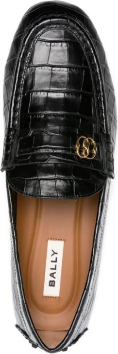 Bally Keeper embossed-crocodile leather loafers Black
