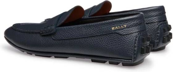 Bally Kerbs Driver in Grained Leather wide foot morphology Black