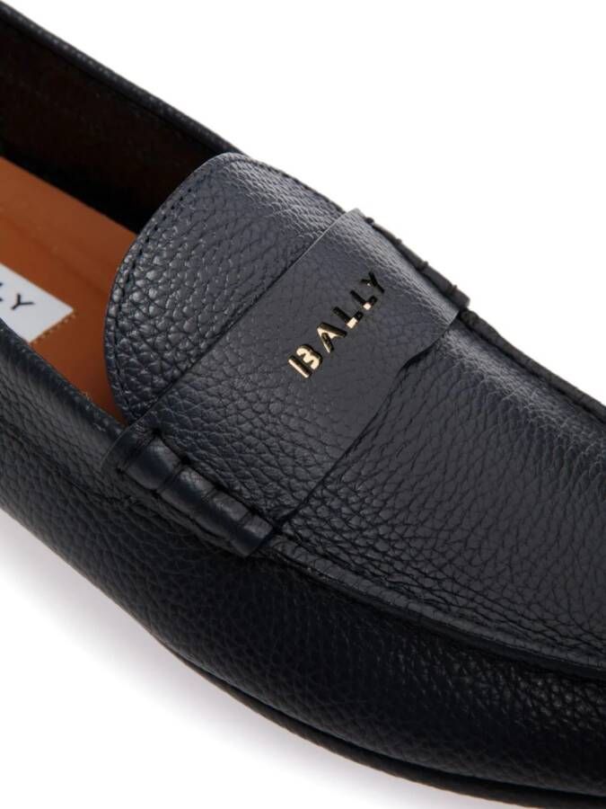 Bally Kerbs Driver in Grained Leather wide foot morphology Black