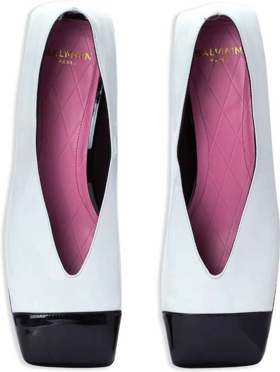 Balmain Eden patent leather pumps White