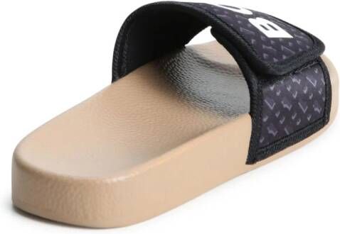 BOSS Kidswear logo-print slides Black