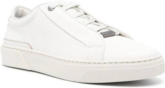 BOSS logo-plaque leather sneakers White