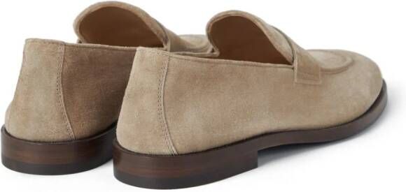 Brunello Cucinelli suede penny loafers Neutrals