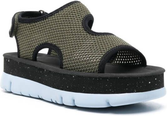 Camper Oruga Up platform sandals Green