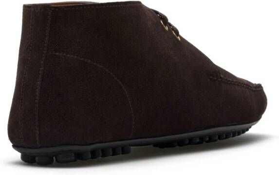 Car Shoe suede driving boots Brown
