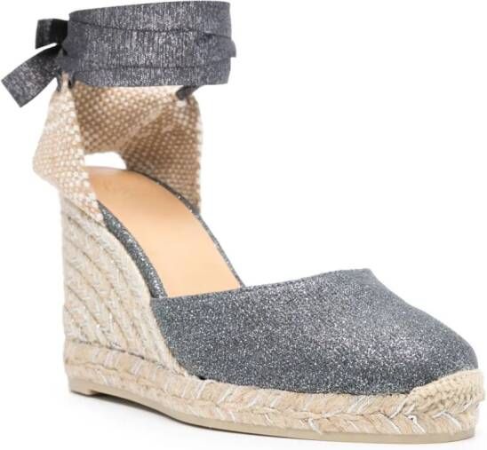 Castañer 90mm Carina wedge espadrilles Grey