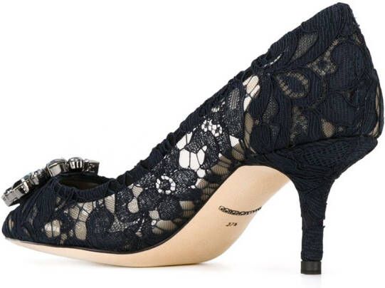 Dolce & Gabbana lace-detail 75mm heeled pumps Blue - Picture 2