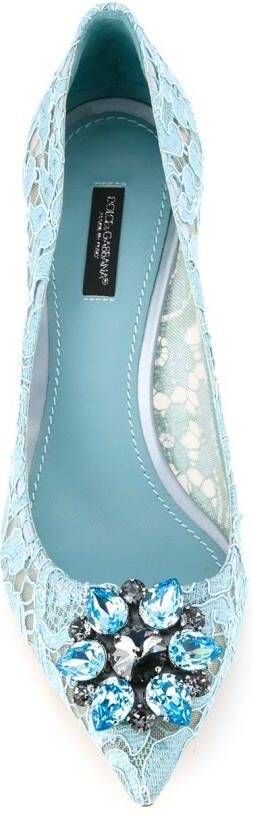 Dolce & Gabbana Rainbow Lace 60mm brooch-detail pumps Blue - Picture 1