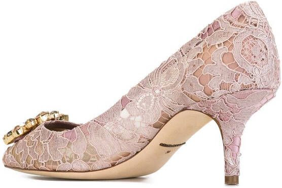 Dolce & Gabbana Rainbow Lace 60mm brooch-detail pumps Pink - Picture 2