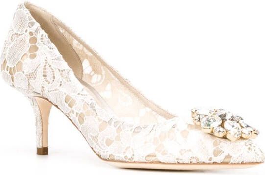 Dolce & Gabbana 60mm Lace Rainbow brooch-detail pumps Grey - Picture 1
