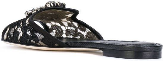 Dolce & Gabbana Rainbow Lace brooch-detail sandals Black - Picture 2