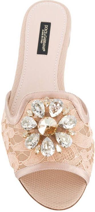 Dolce & Gabbana Rainbow Lace brooch-detail sandals Neutrals - Picture 3
