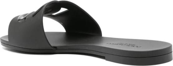 Dolce & Gabbana logo-embossed cut-out slides Black