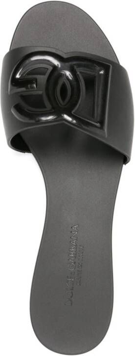 Dolce & Gabbana logo-embossed cut-out slides Black