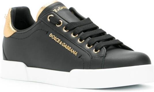 Dolce & Gabbana Portofino logo-tag leather sneakers Black - Picture 1