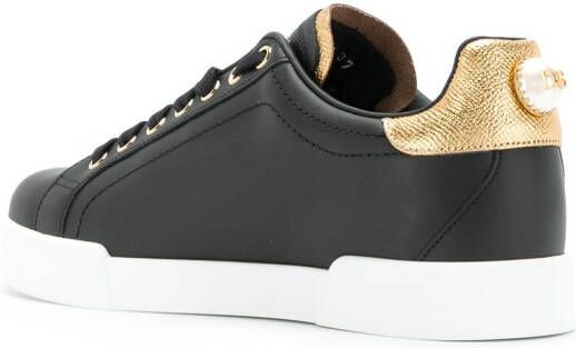 Dolce & Gabbana Portofino logo-tag leather sneakers Black - Picture 2