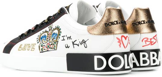 Dolce & Gabbana Portofino patch-detail leather sneakers White - Picture 2