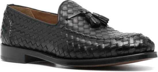 Doucal's interwoven leather loafers Black