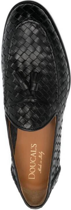 Doucal's interwoven leather loafers Black