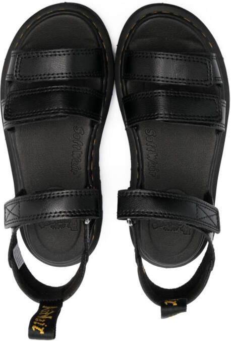 Dr. Martens Kids logo-print open-toe sandals Black
