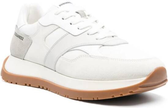 DSQUARED2 colour-block panelled leather sneakers White