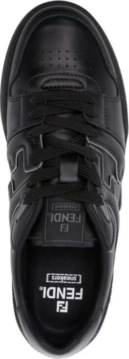 FENDI Match leather sneakers Black