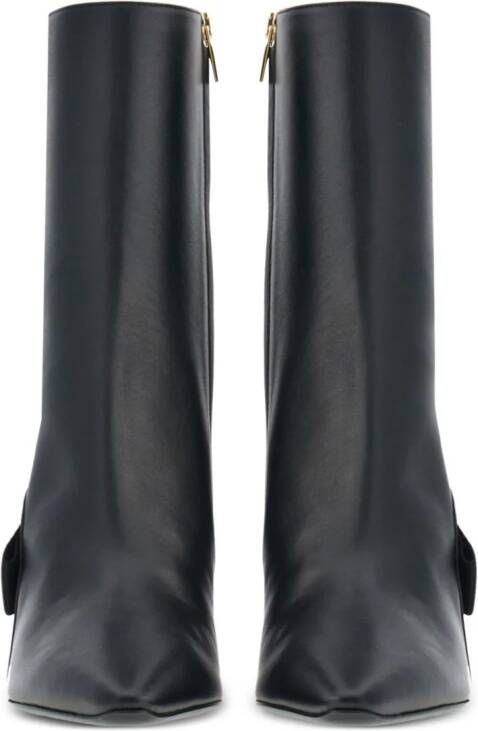 Ferragamo 85mm Vara-bow leather ankle boots Black
