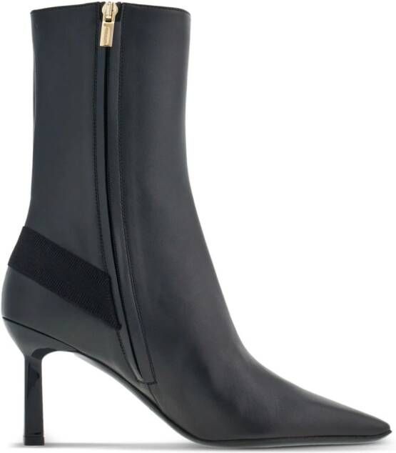 Ferragamo 85mm Vara-bow leather ankle boots Black