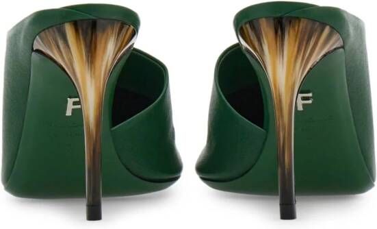 Ferragamo curved-heel sandals Green