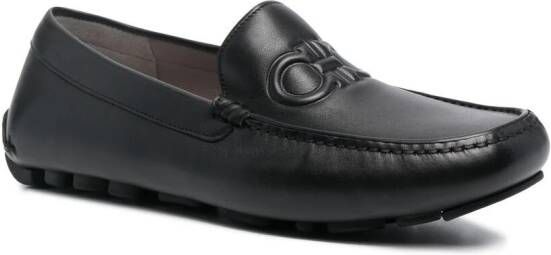 Ferragamo embossed-Gancini loafers Black