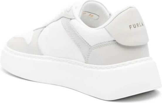 Furla Sport logo-lettering leather sneakers White
